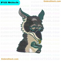 Fox In Human Attire Embroidery Design 2