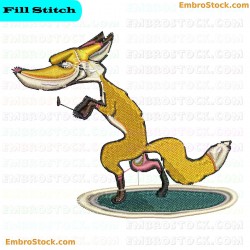 Fox Standing On Hind Legs Embroidery Design 9