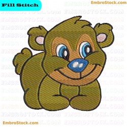 Friendly Bear Face Embroidery Design 10