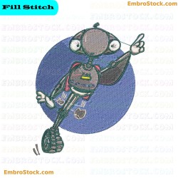 Friendly Robot Embroidery Design 10