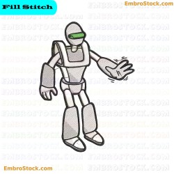 Friendly Robot Embroidery Design 9