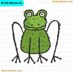 Frog Embroidery Design 14