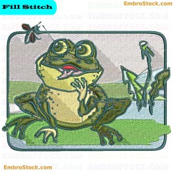 Frog Embroidery Design 3