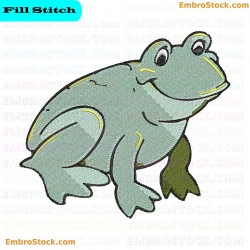 Frog Frogs Embroidery Design 10