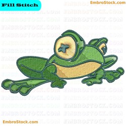 Frog Frogs Embroidery Design 1