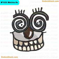 Funny Cartoonish Mask Embroidery Design 6