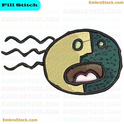 Funny Face Mask Embroidery Design 7