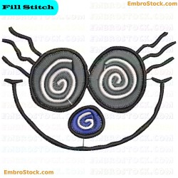 Funny Face Spiral Embroidery Design 1