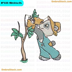 Gardening Bear Embroidery Design 3