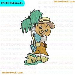 Gardening Bear Embroidery Design 6