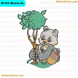 Gardening Bear Embroidery Design 7