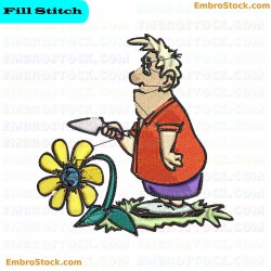 Gardening Character Embroidery Design 50