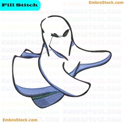 Ghost Embroidery Design 3