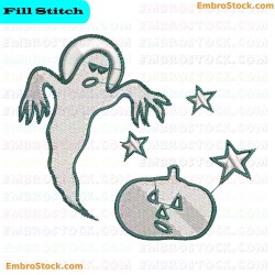 Ghost Embroidery Design 4