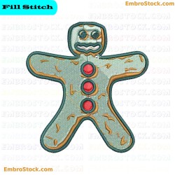 Gingerbread Man Embroidery Design 7