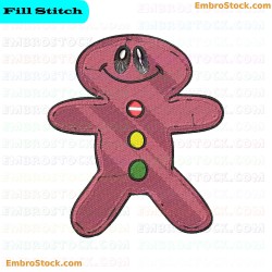 Gingerbread Man Fabric Embroidery Design 16