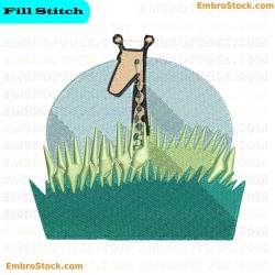 Giraffe Embroidery Design 11