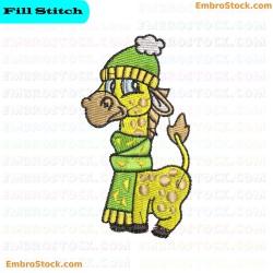 Giraffe Embroidery Design 16