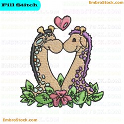 Giraffe Embroidery Design 27