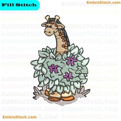 Giraffe Embroidery Design 38