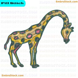 Giraffe Embroidery Design 3