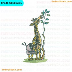 Giraffe Embroidery Design 5