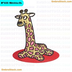 Giraffe Embroidery Design 7