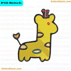 Giraffe Embroidery Design 9