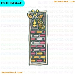 Giraffe In Artistic Structure Embroidery Design 8