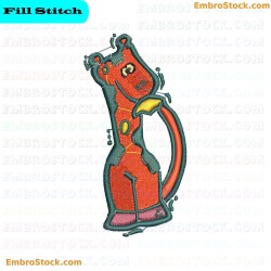 Giraffe Shaped Saxophone Embroidery Design 1