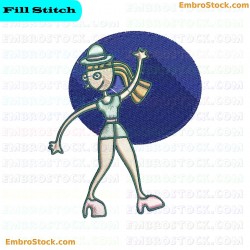 Girl Character Embroidery Design 16