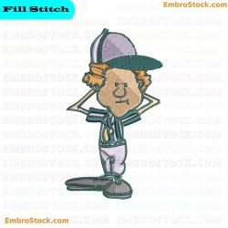 Golf Referee Character Embroidery Design 9