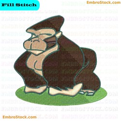 Gorilla Embroidery Design 6