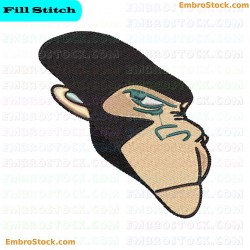 Gorilla Face Embroidery Design 2