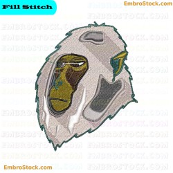 Gorilla Face Embroidery Design 3