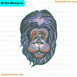 Gorilla Face Embroidery Design 5