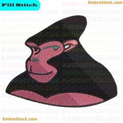 Gorilla Face Embroidery Design 7