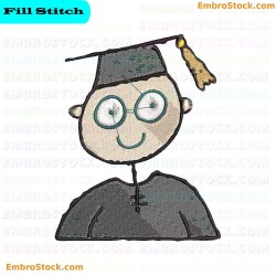 Graduated Character Embroidery Design 15