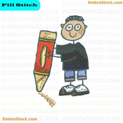 Graduation And Education Character Embroidery Design 25