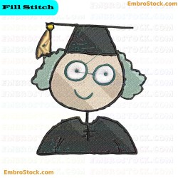 Graduation Character Embroidery Design 14