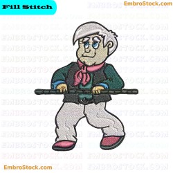 Grandfather Character Embroidery Design 12