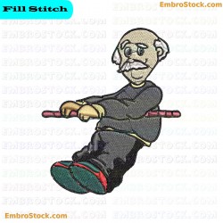 Grandfather Character Embroidery Design 17