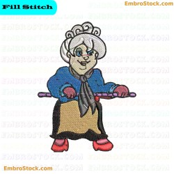 Grandmother Character Embroidery Design 11