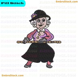 Grandmother Figure Embroidery Design 14