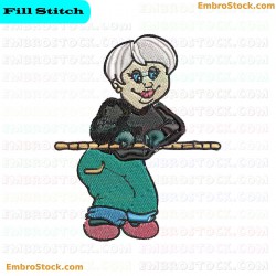 Grandmother Figure Embroidery Design 18