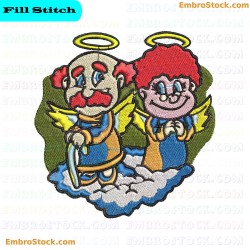 Grandparent Angels Embroidery Design 23