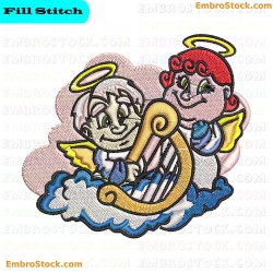 Grandparent Angels Embroidery Design 25