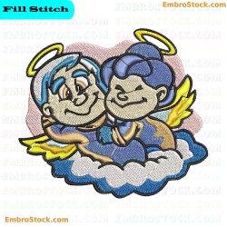 Grandparents Angel Embroidery Design 27