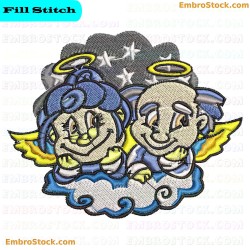 Grandparents Angelic Embroidery Design 28