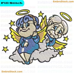 Grandparents As Angels Embroidery Design 21